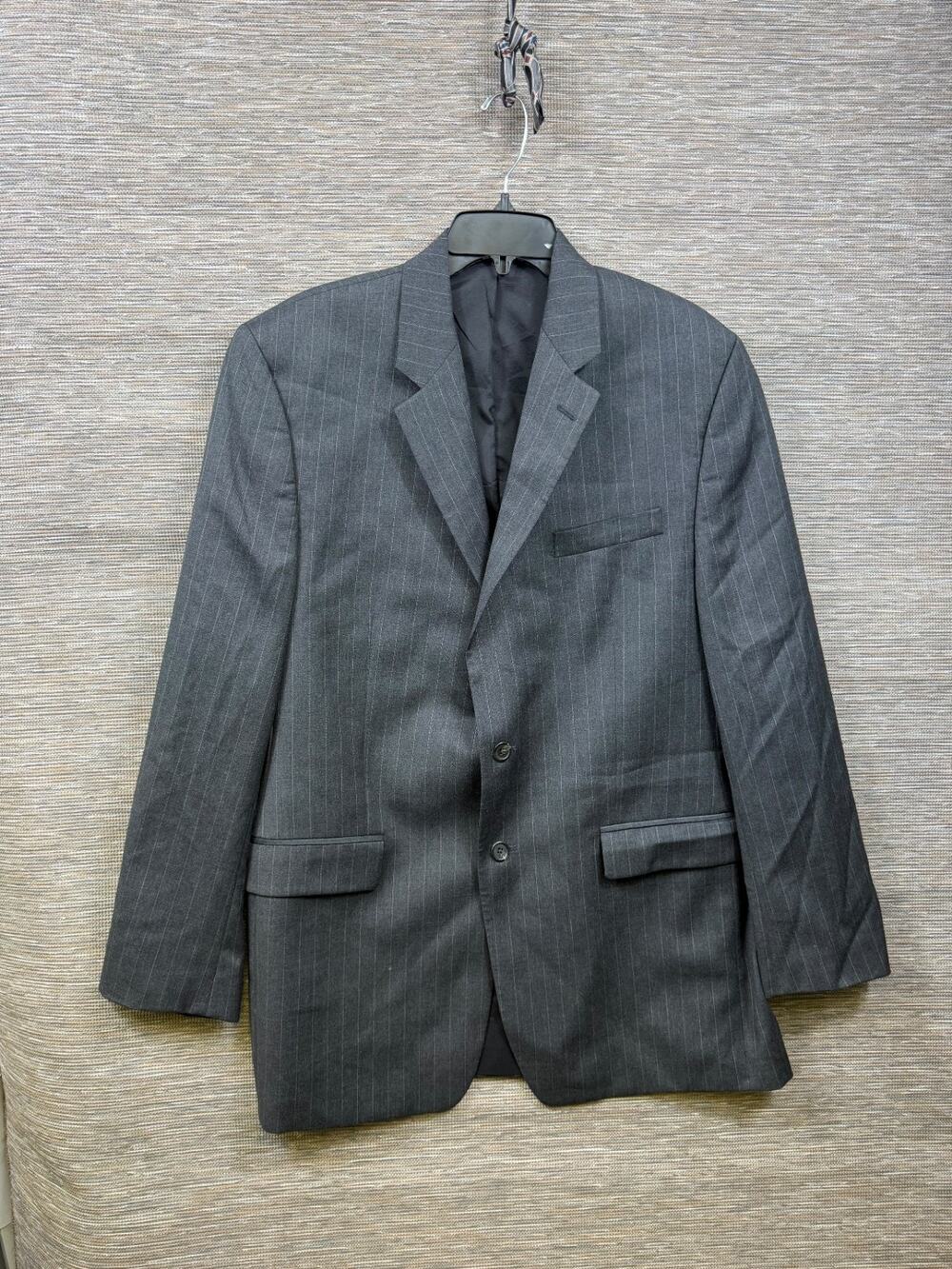 Lauren Ralph Lauren Blazer Men's 44L Gray Pinstripe 2-Button Macy's Mens Store